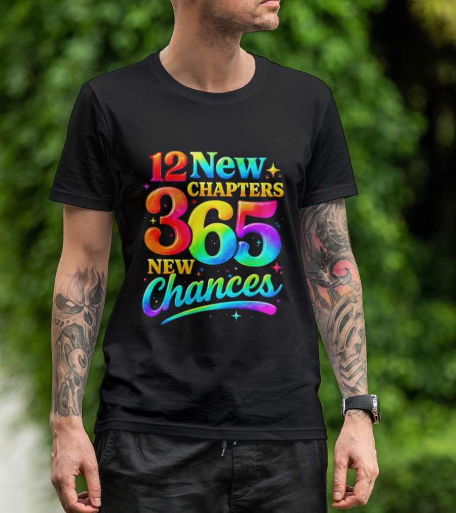 12 New Chapters 365 New Chances Neon Rainbow T-Shirt