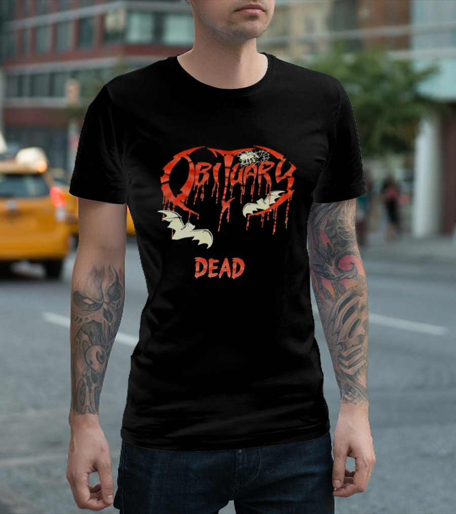 Obituary Dead Dripping Blood Bats T-Shirt