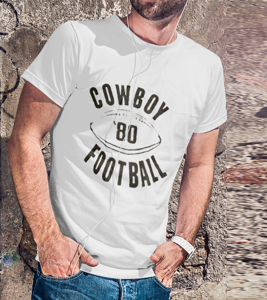 Cowboy 1980 Football Vintage Retro Sports Nostalgia T-Shirt