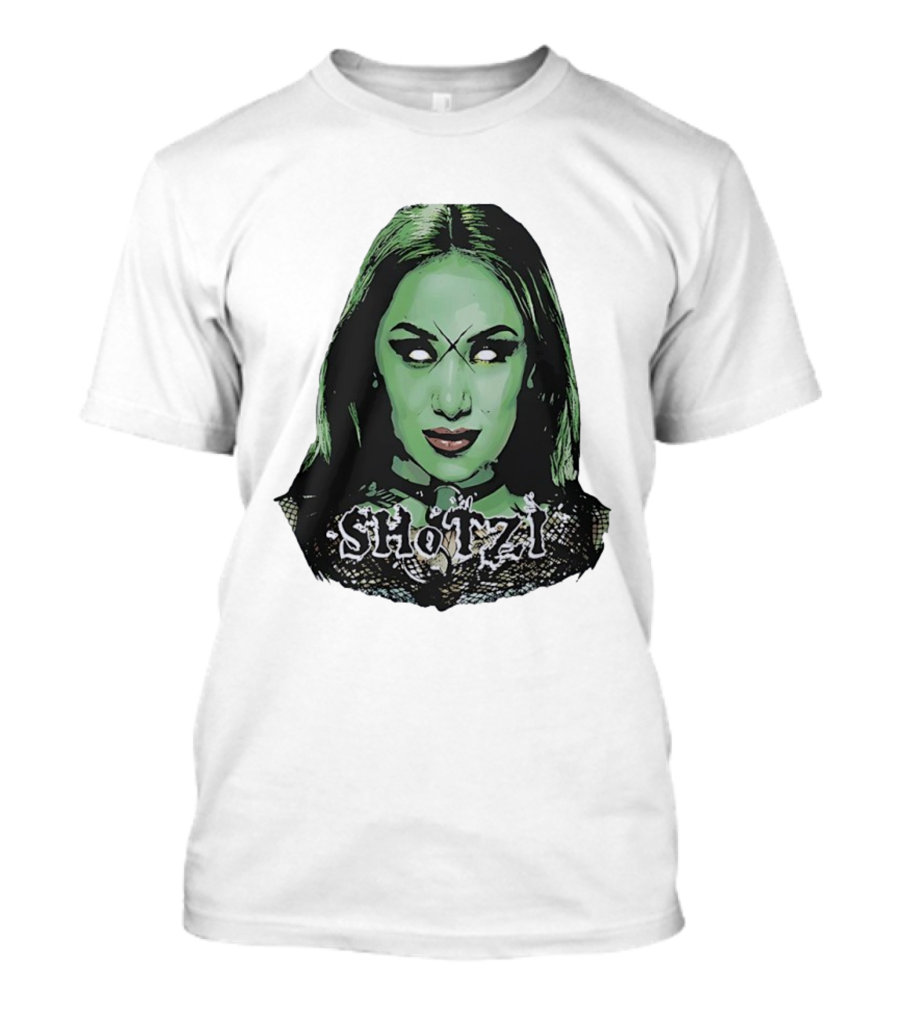 Shotzi Blackheart Green Face Horror T-Shirt