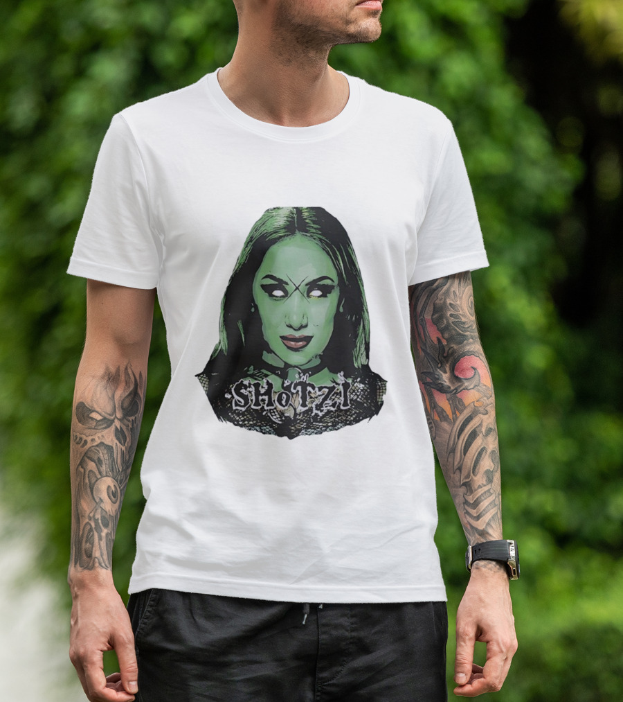 Shotzi Blackheart Green Face Horror T-Shirt