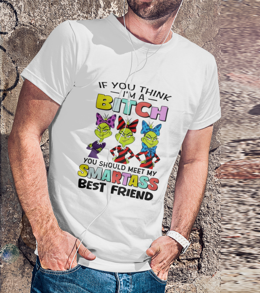 Bitch Smartass Grinch Best Friend Colorful Sassy Attitude T-Shirt