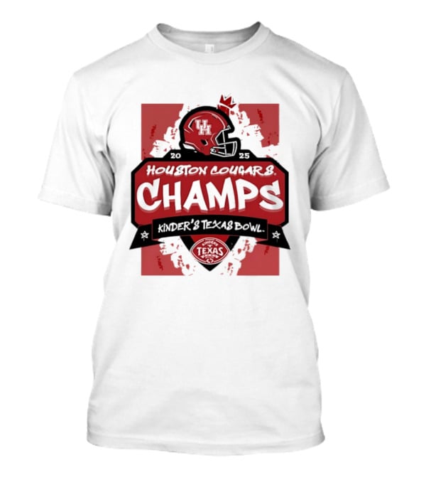 Houston Cougars Champs Kinder's Texas Bowl UH Helmet Football Victory 2025 T-Shirt