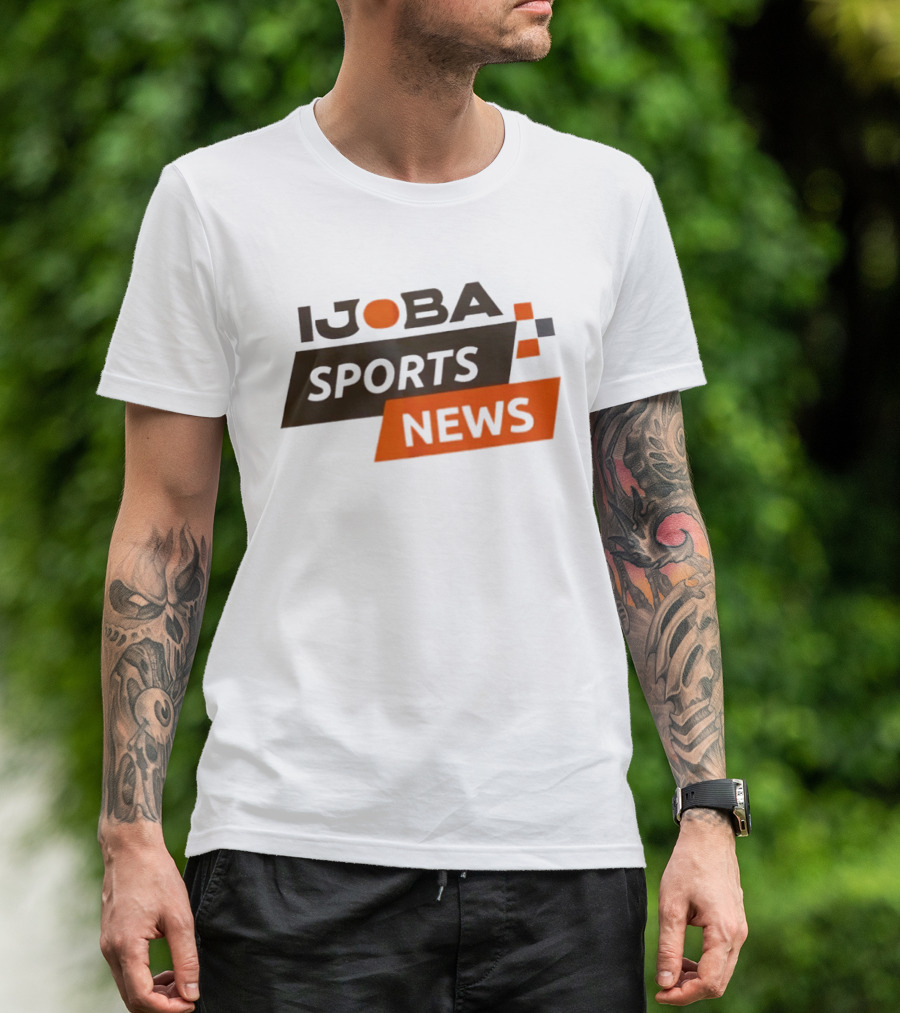 Ijoba Sports News Bold Orange And Black Block T-Shirt