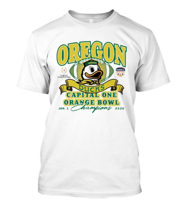 Oregon Ducks Capital One Orange Bowl Champions January 1 2026 T-Shirt