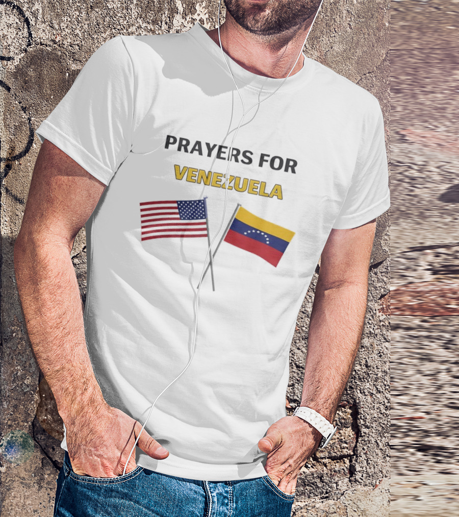 Prayers For Venezuela American Flag Solidarity T-Shirt