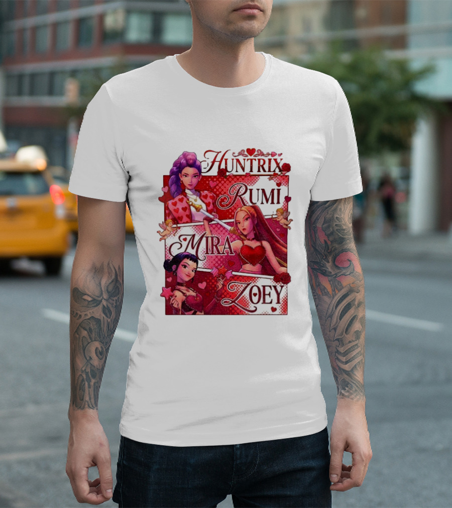 Saja Kpop Idol Huntrix Rumi Mira Zoey Valentine’s Day T-Shirt