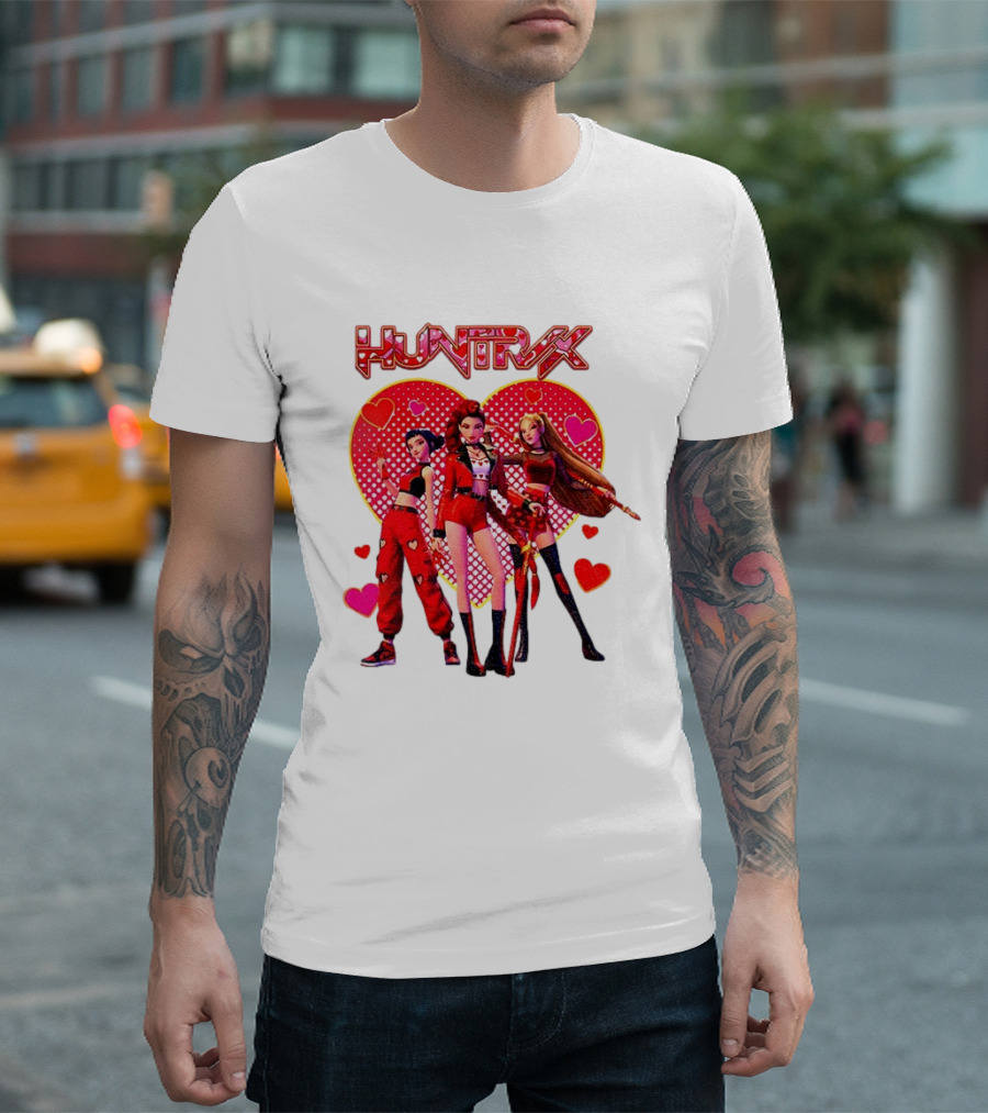 Huntrix Valentine Anime Girl Group Saja Girls Hearts T-Shirt