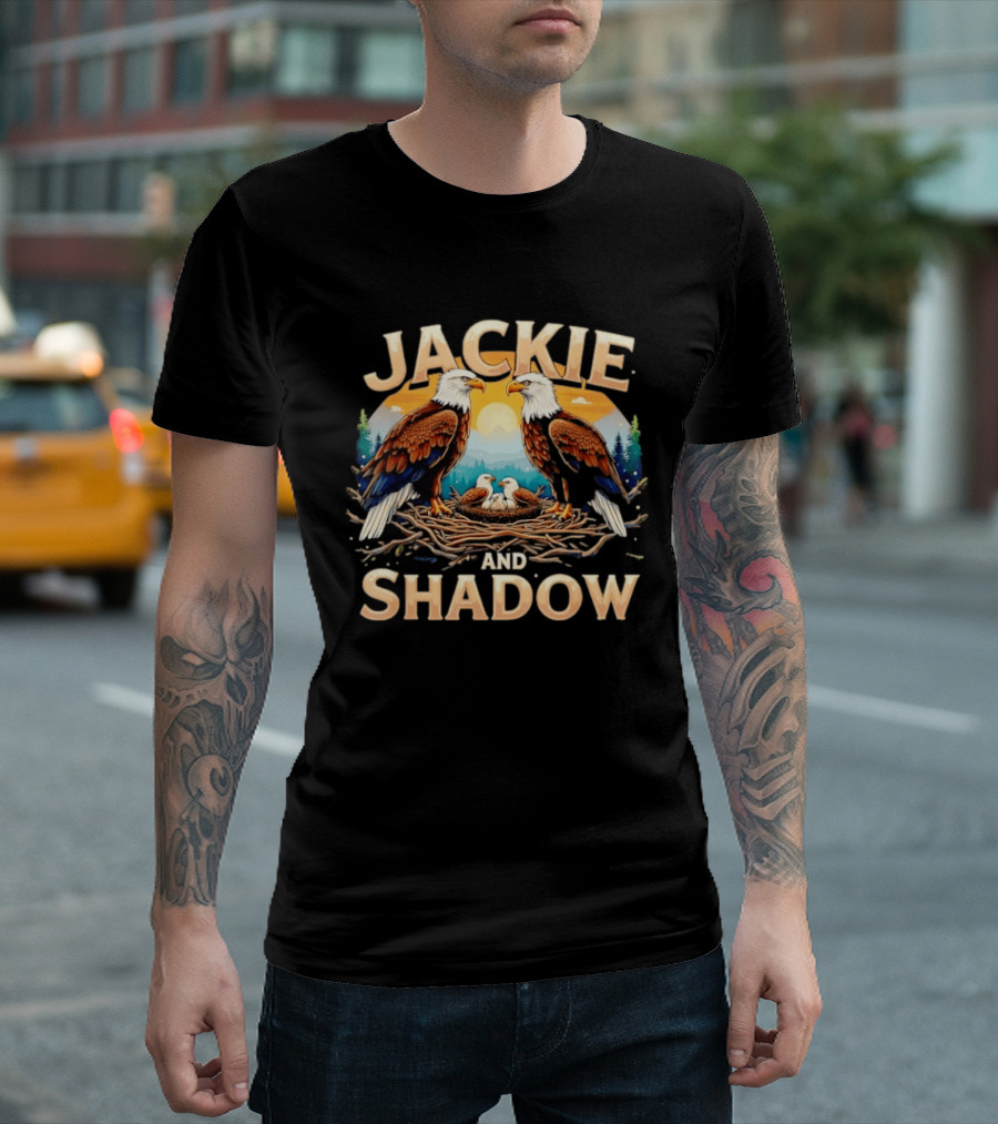 Jackie And Shadow Bald Eagle Family Nesting Scene T-Shirt