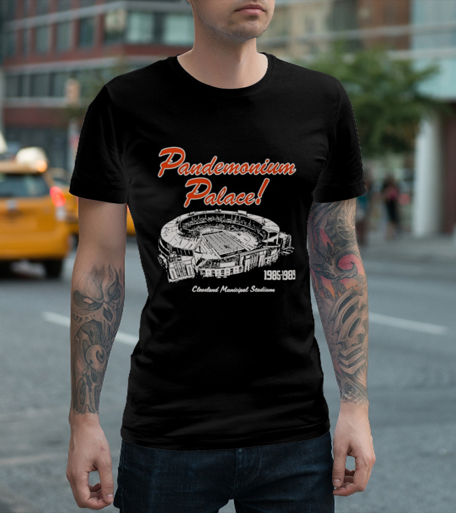 Cleveland Browns Pandemonium Palace Cleveland Municipal Stadium 1985 1989 T-Shirt