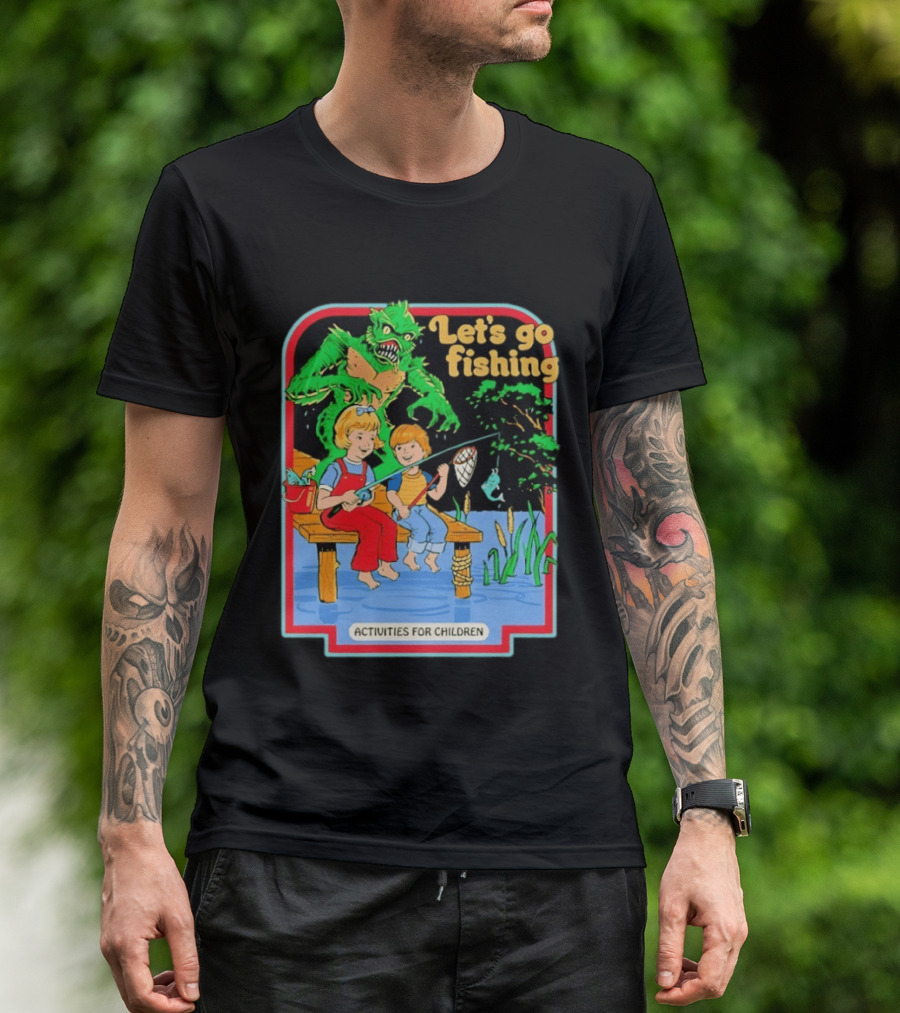 Let's Go Fishing Activities For Children Monster And Pond Adventure T-Shirt