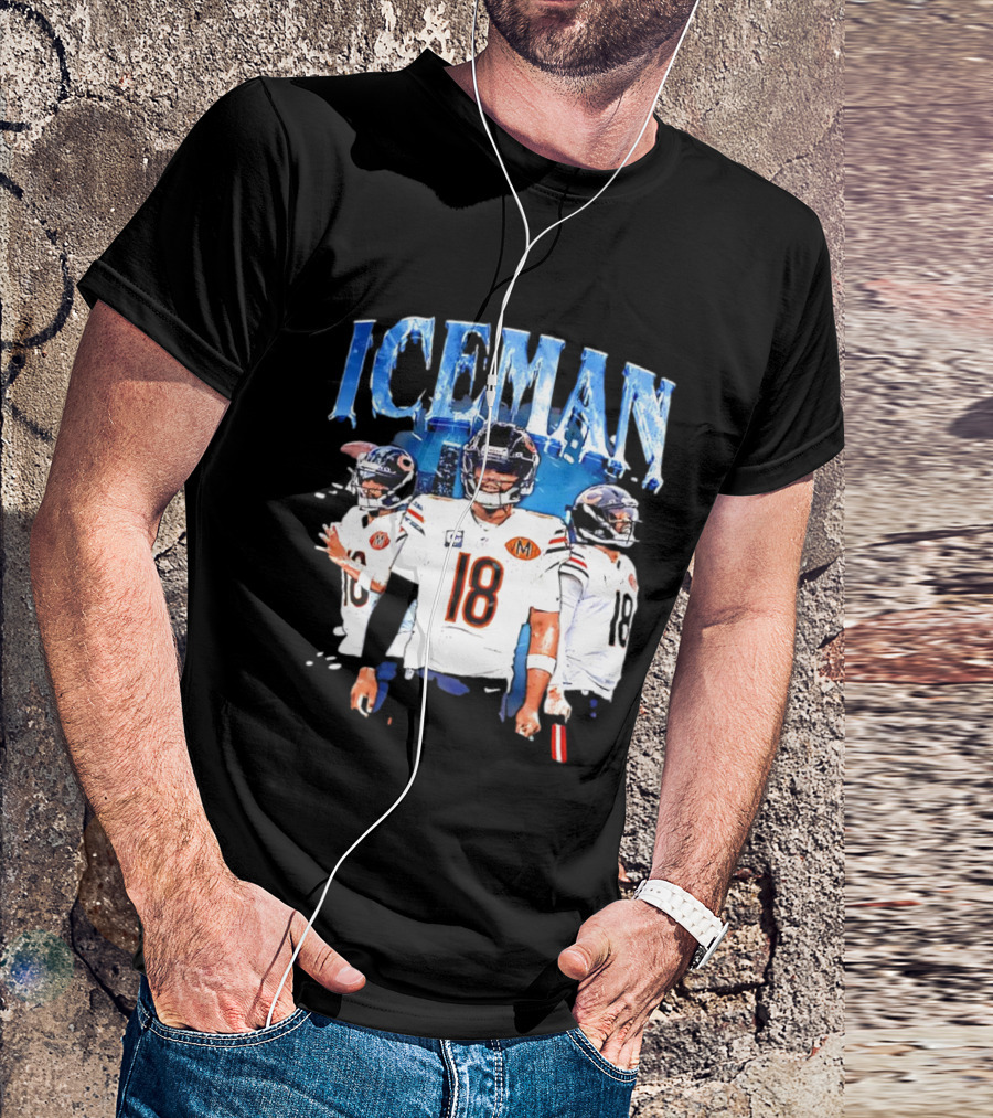 Funny Iceman Chicago Bears Game Day 18 Caleb Williams Football T-Shirt