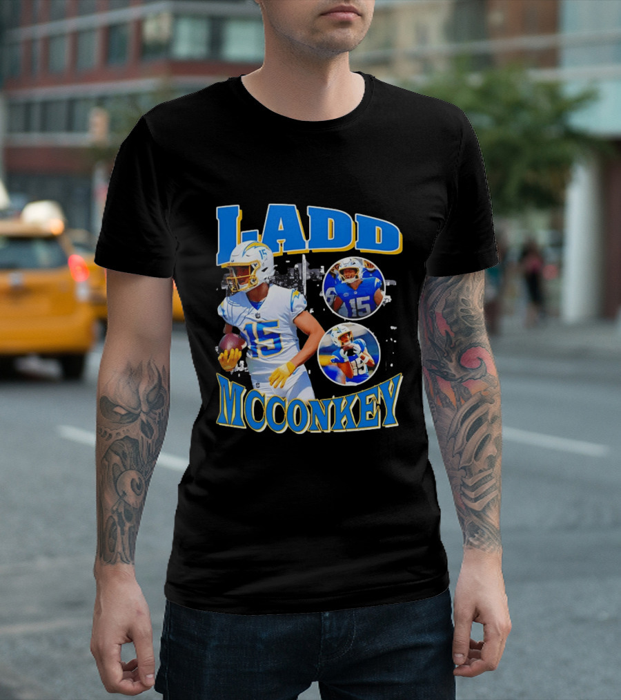 Ladd McConkey Los Angeles Rams Bootleg Throwback T-Shirt