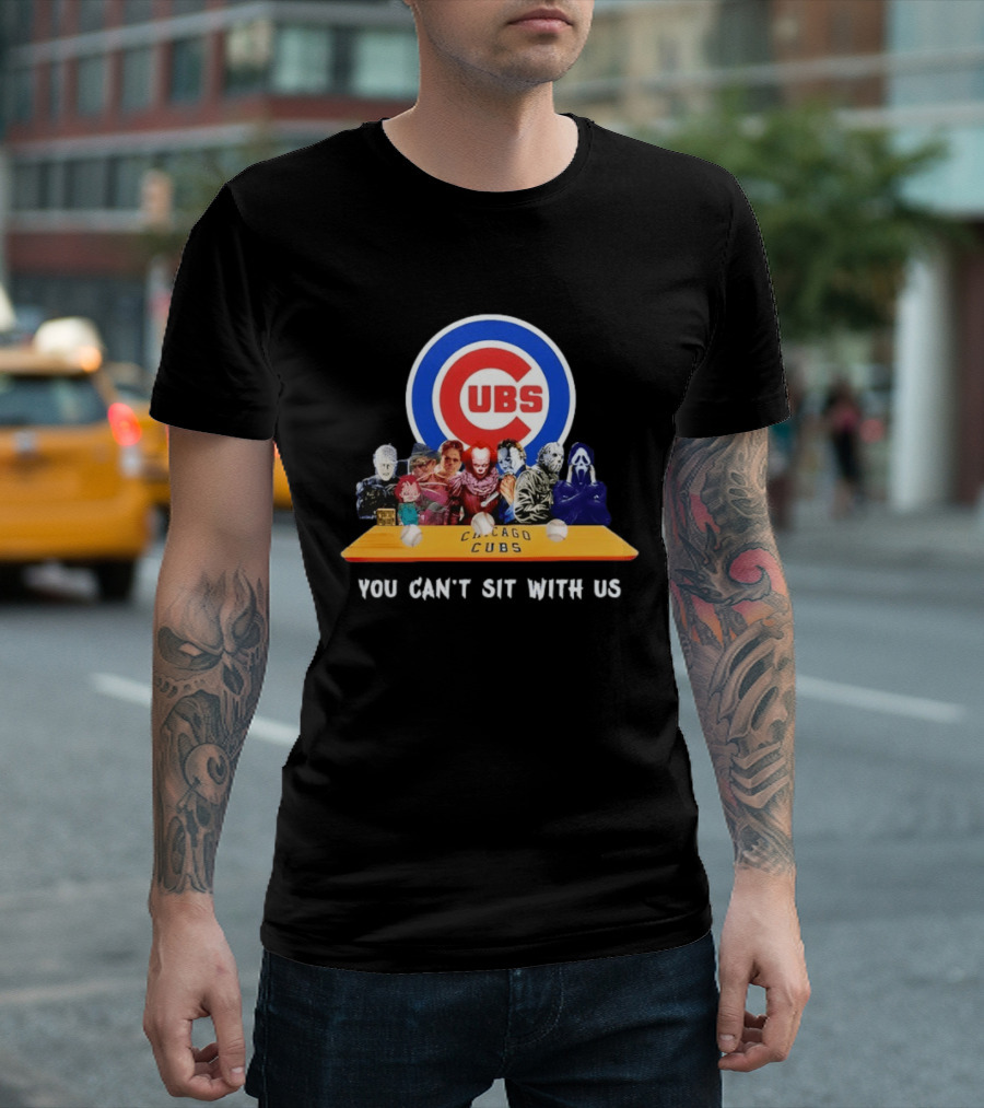 Horror Movie Characters You Can’t Sit With Us Chicago Cubs Halloween T-Shirt