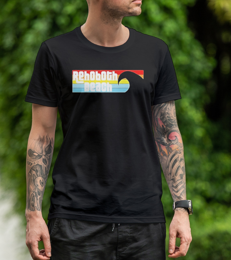 Rehoboth Beach Vintage Rainbow Wave T-Shirt