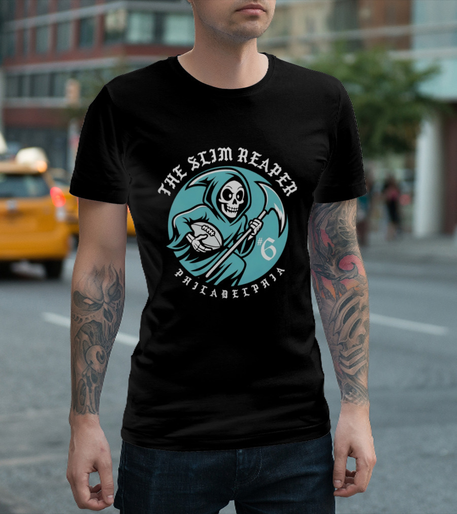 The Slim Reaper #6 Philadelphia Eagles T-Shirt