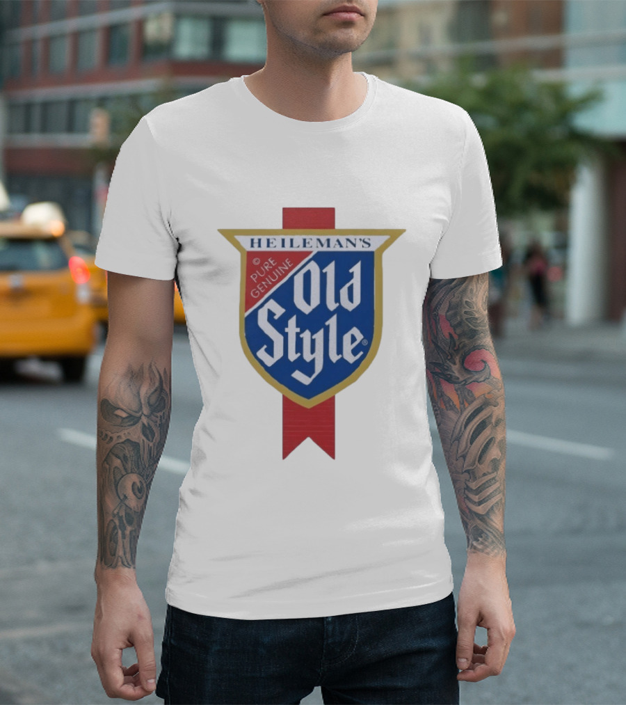 Old Style Beer Heileman's Pure Genuine Iconic Branding T-Shirt