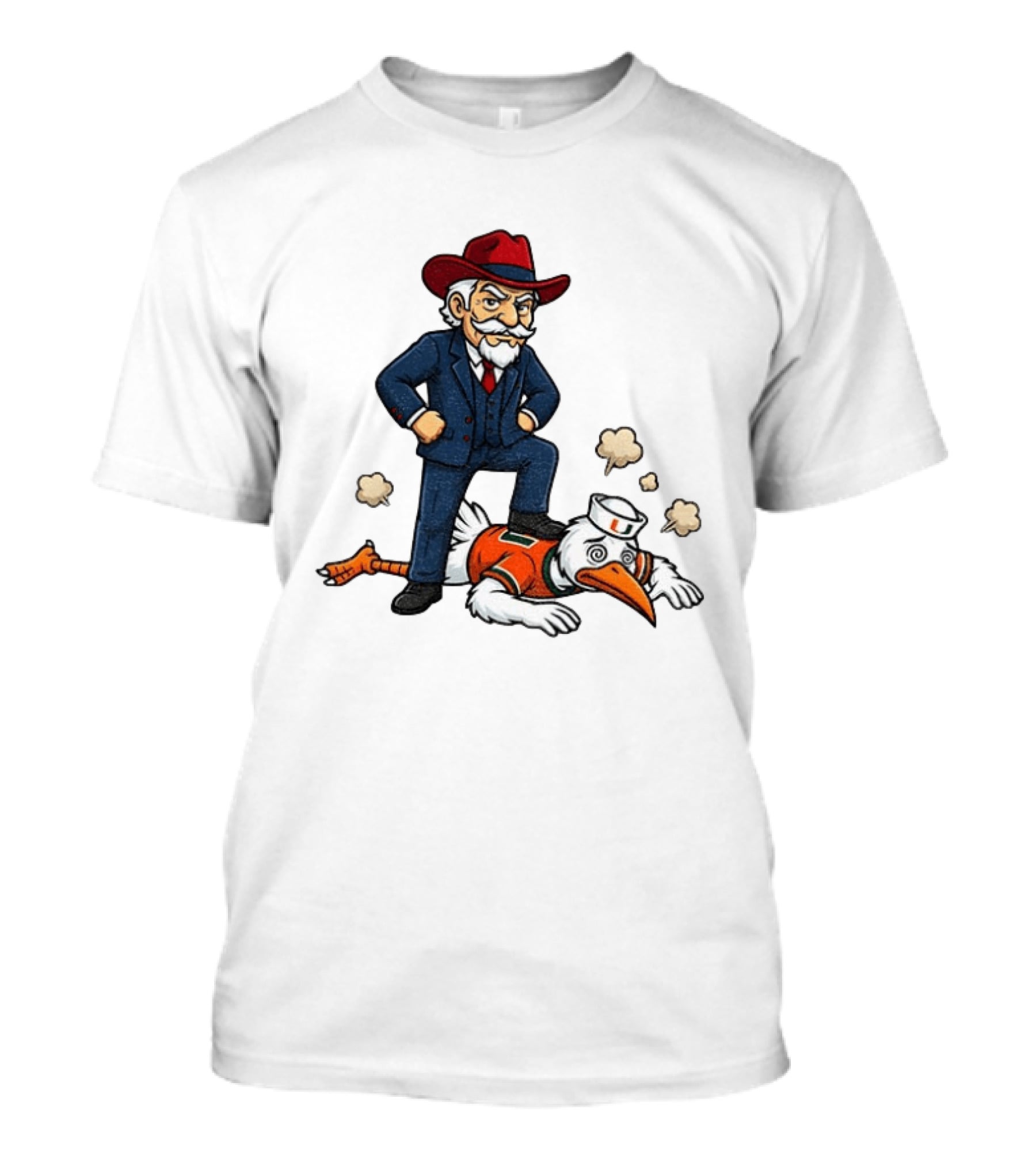 Ole Miss Rebels Vs Miami Hurricanes Mascot CFP Semifinal Victory T-Shirt