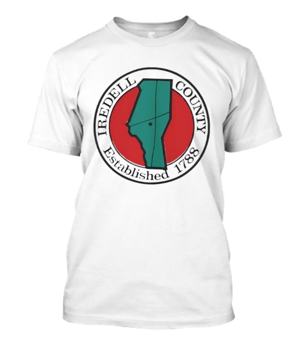Iredell County North Carolina Emblem Established 1788 Circle Map Star T-Shirt