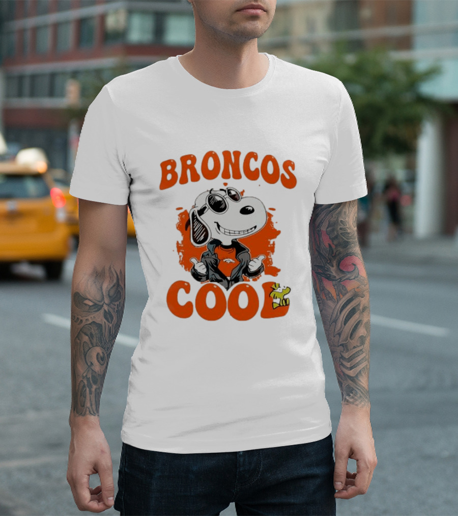 Snoopy Denver Broncos Cool Peanuts Character NFL Fan T-Shirt