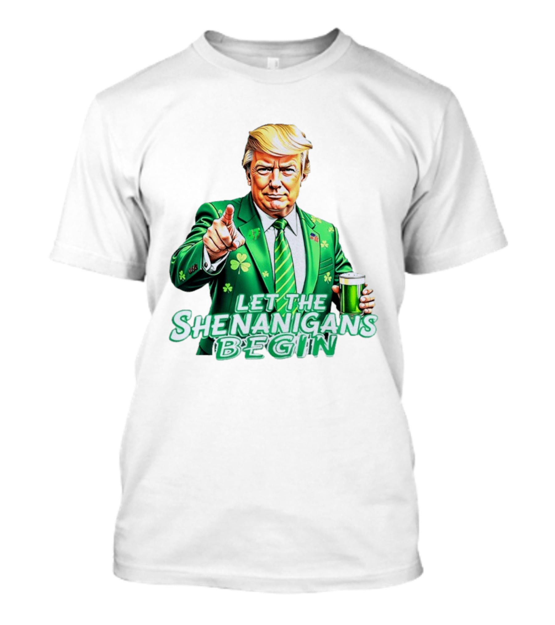 Let The Shenanigans Begin Green Suit And Beer St. Patrick's Day T-Shirt