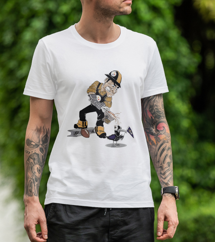 Steely McBeam Caution Hot Vs Baltimore Ravens Meme T-Shirt