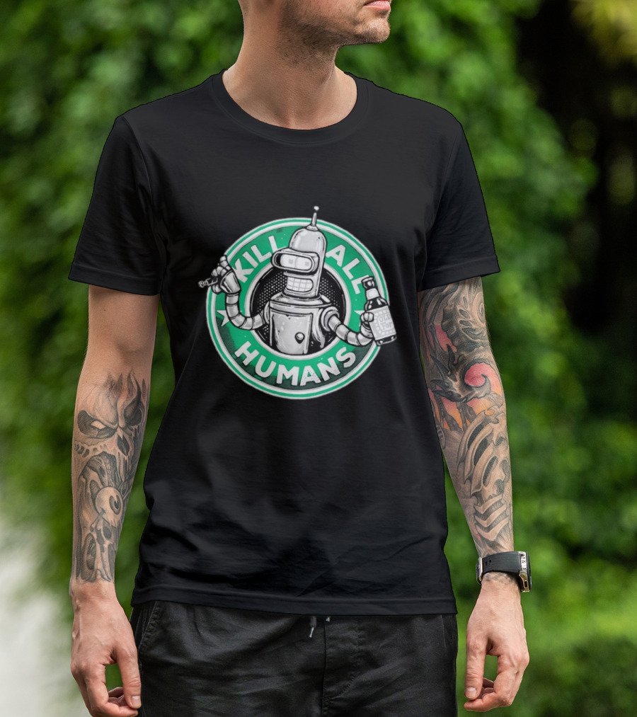 Bender Kill All Humans Old Fortran T-Shirt