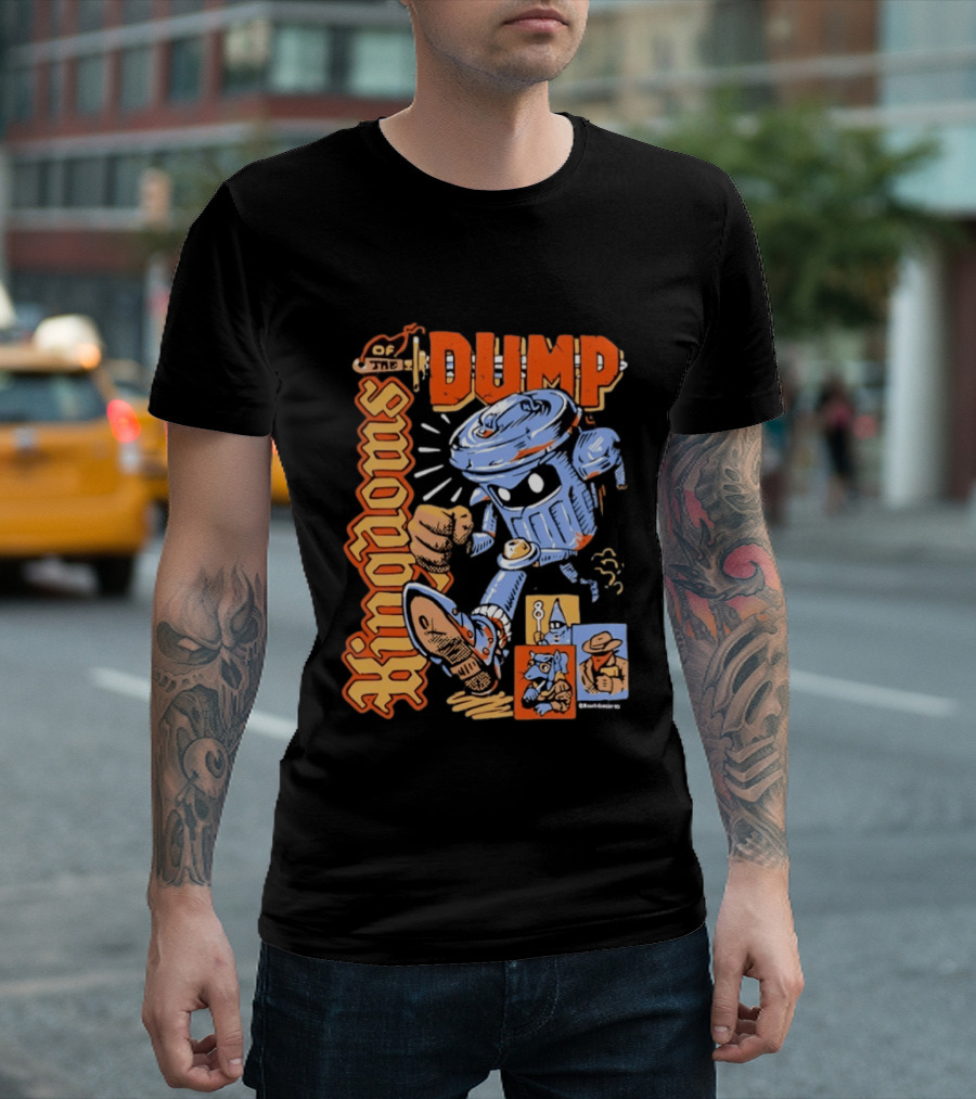 Kingdoms Of The Dump Cartoon Trash Can Character Fighting Adventure T-Shirt