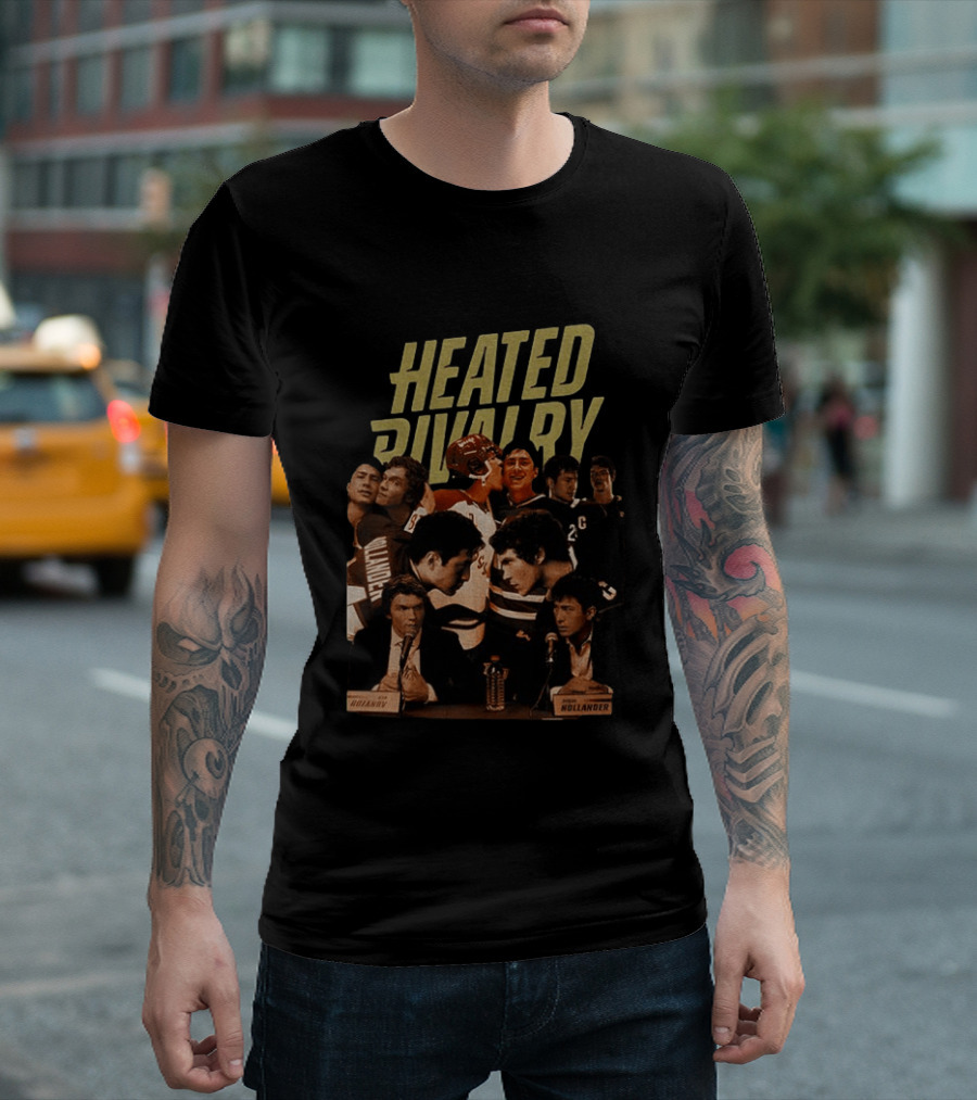 Heated Rivalry Shane Hollander Ilya Rozanov Vintage Hockey Scene T-Shirt