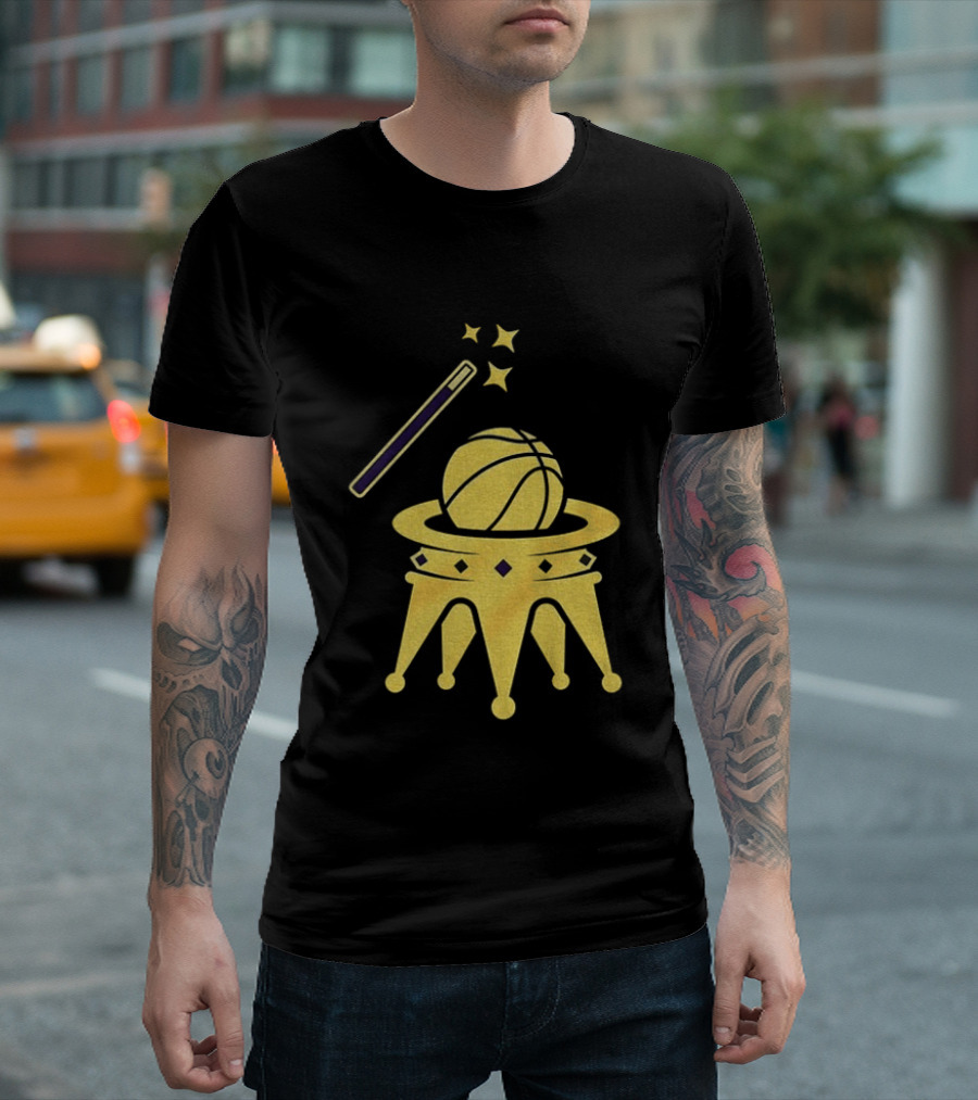 LeBron James Los Angeles Lakers Basketball King James Vintage Magic Wand Crown T-Shirt