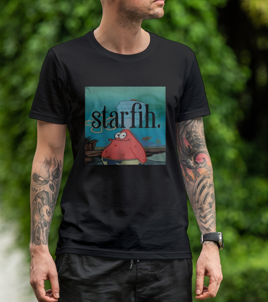 Starfih Meme Character Underwater Scene T-Shirt