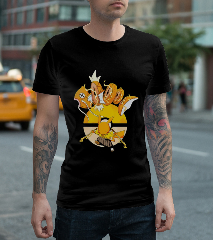 Magikarp And Pikachu Thunder Sashimi Showdown Ultimate Battle T-Shirt