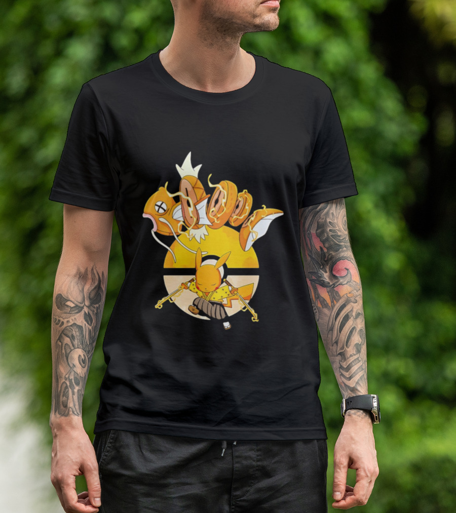 Magikarp And Pikachu Thunder Sashimi Showdown Ultimate Battle T-Shirt