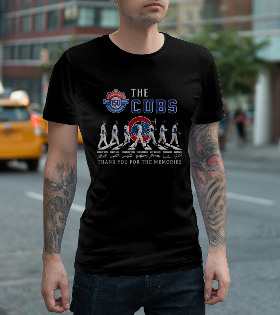 The Cubs 150th Anniversary Abbey Road Thank You For The Memories Signature T-Shirt
