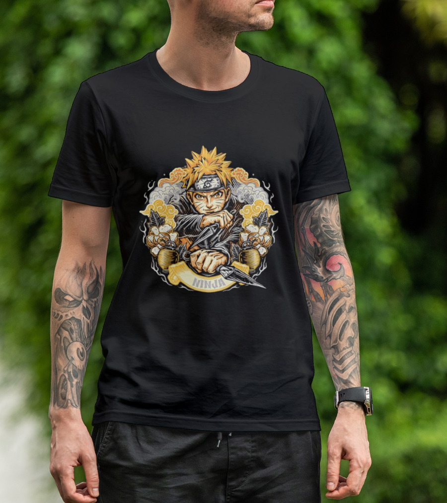 Ninja Naruto Uzumaki Kunai Warrior T-Shirt