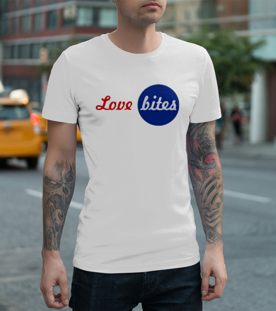 Love Bites Retro Red Blue T-Shirt