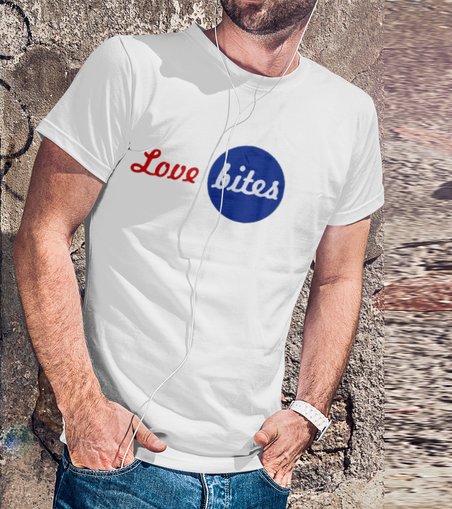 Love Bites Retro Red Blue T-Shirt