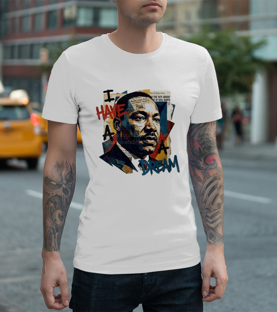 Martin Luther King Jr I Have A Dream Civil Rights Newspaper Collage T-Shirt