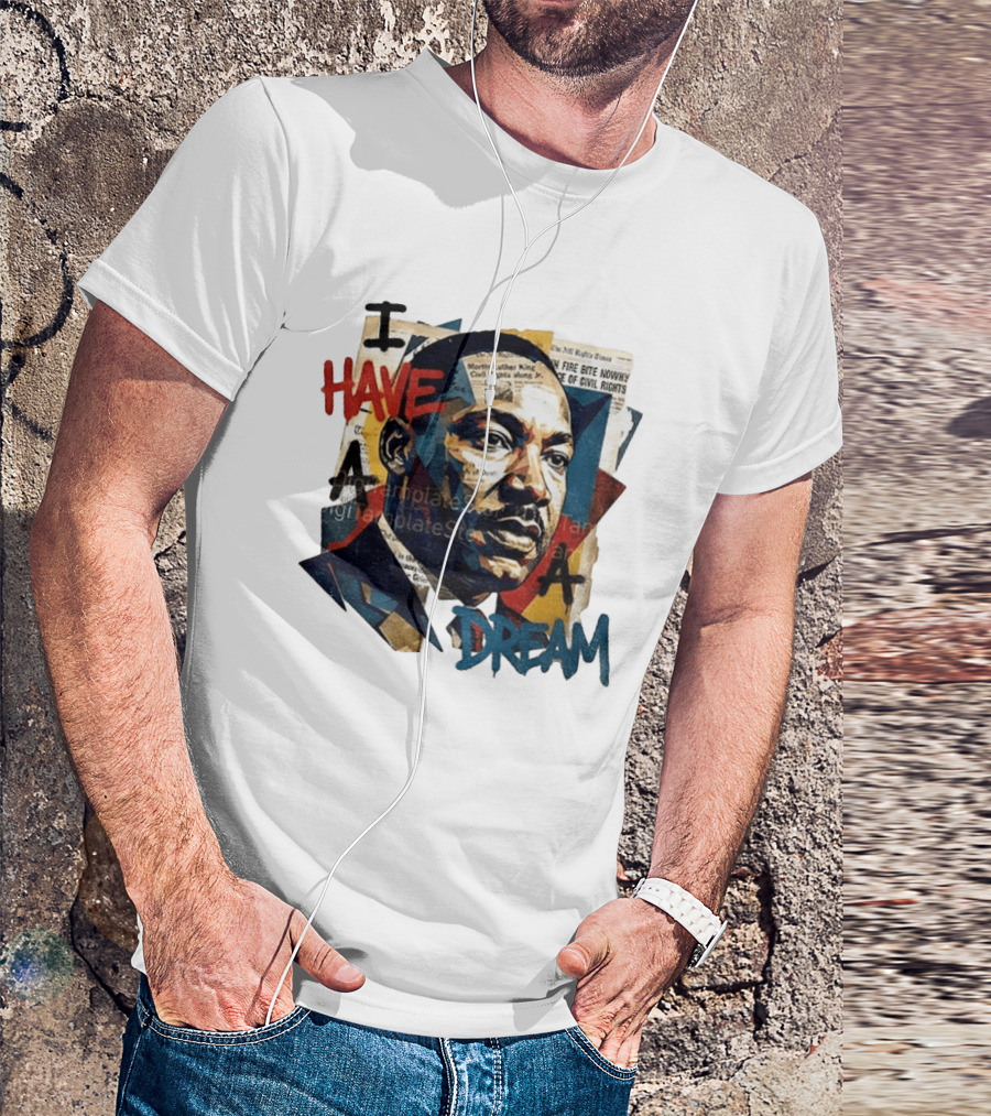 Martin Luther King Jr I Have A Dream Civil Rights Newspaper Collage T-Shirt