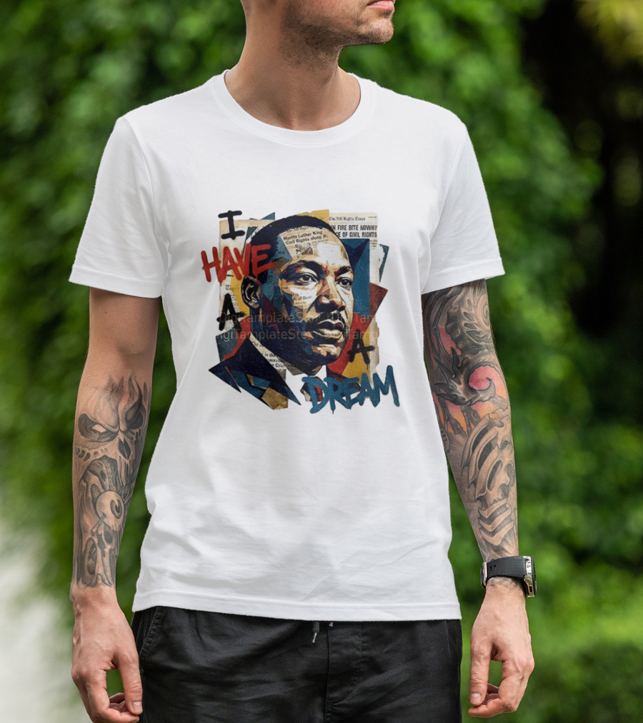 Martin Luther King Jr I Have A Dream Civil Rights Newspaper Collage T-Shirt