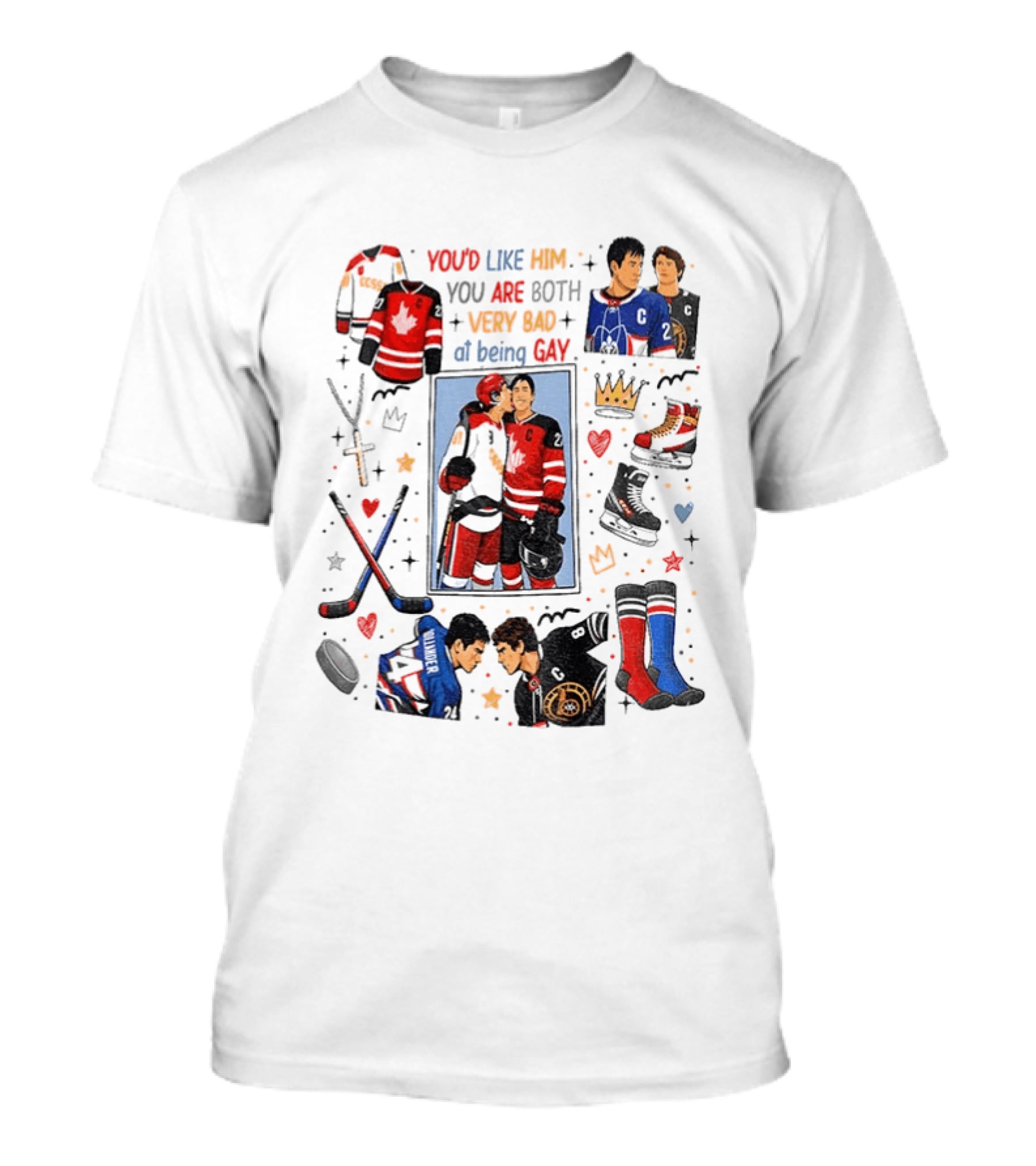 Heated Rivalry Romance You’d Like Him You Are Both Very Bat At Being Gay T-Shirt