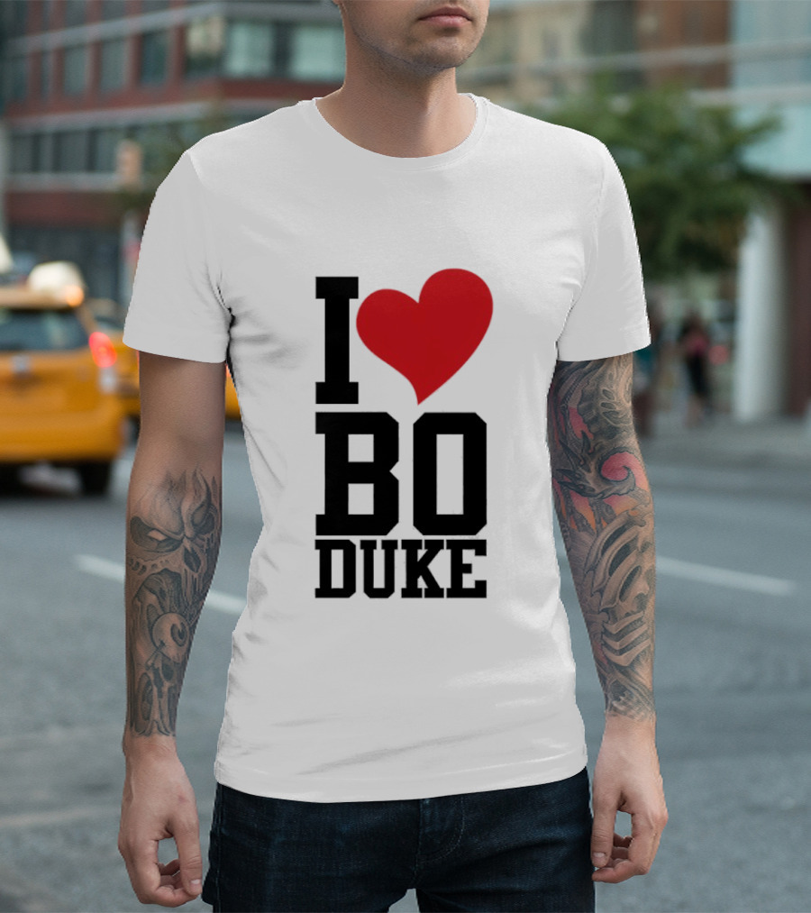 I Love Bo Duke Red Heart Classic Fan T-Shirt