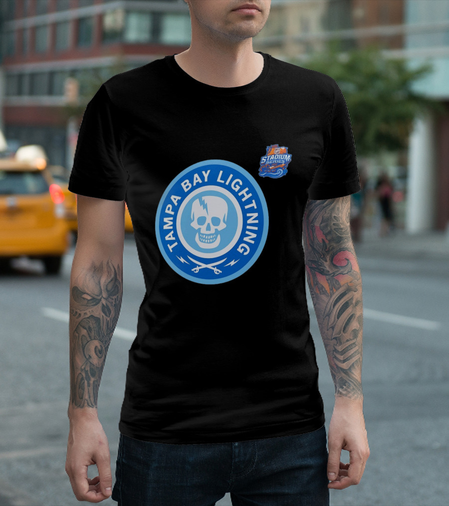 Tampa Bay Lightning Skull Circle Stadium Series T-Shirt
