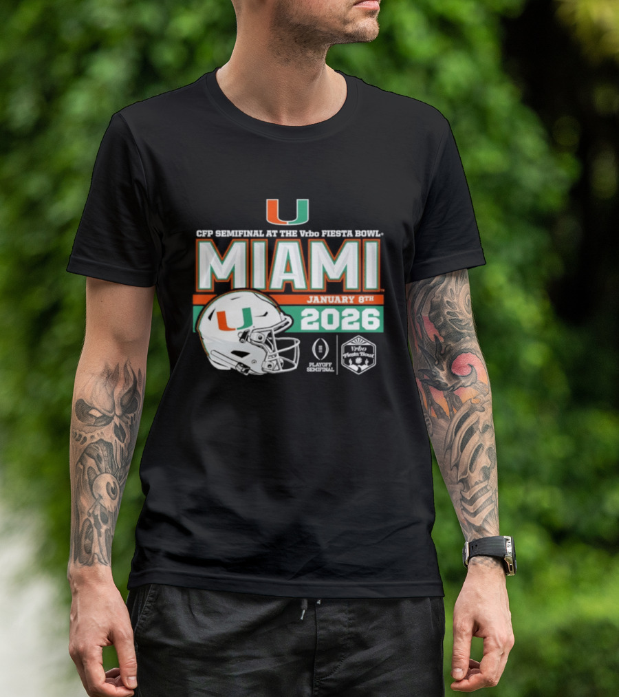 CFP Semifinal Vrbo Fiesta Bowl Miami Hurricanes January 8th 2026 T-Shirt