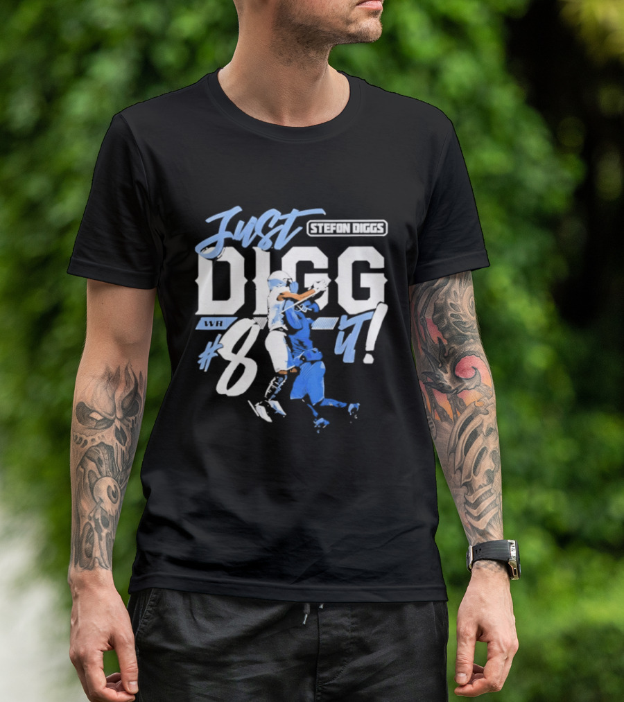 Stefon Diggs Just Digg It Number 14 Football Action T-Shirt