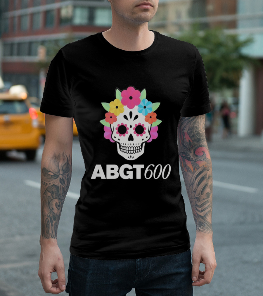 ABGT 600 Sugar Skull Colorful Floral T-Shirt