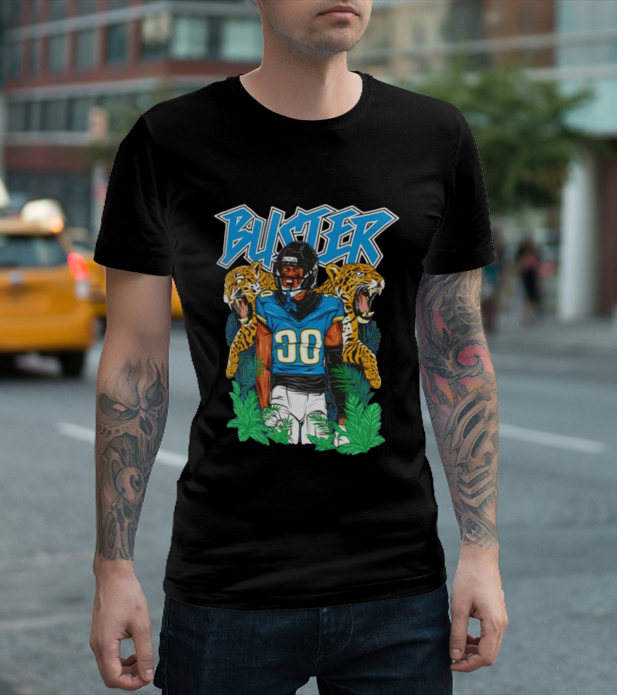 Buster Montaric Brown Jacksonville Jaguars Football 30 T-Shirt