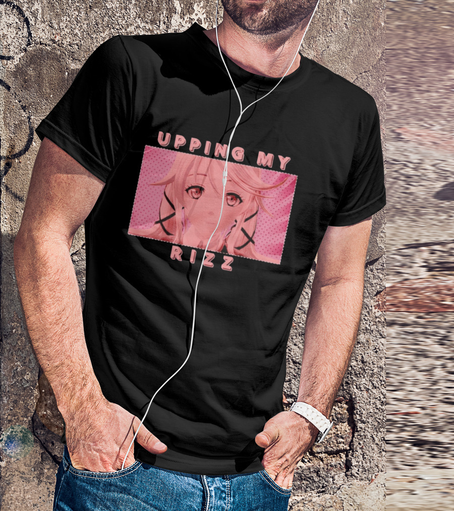 Upping My Rizz Anime Aesthetic Pink And Black T-Shirt