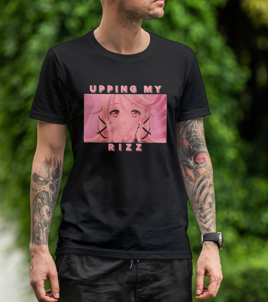 Upping My Rizz Anime Aesthetic Pink And Black T-Shirt
