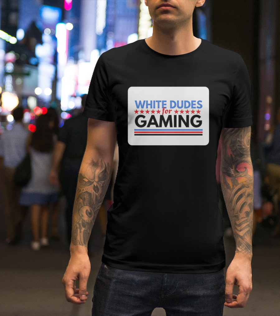 White Dudes For Gaming Stars Stripes T-Shirt